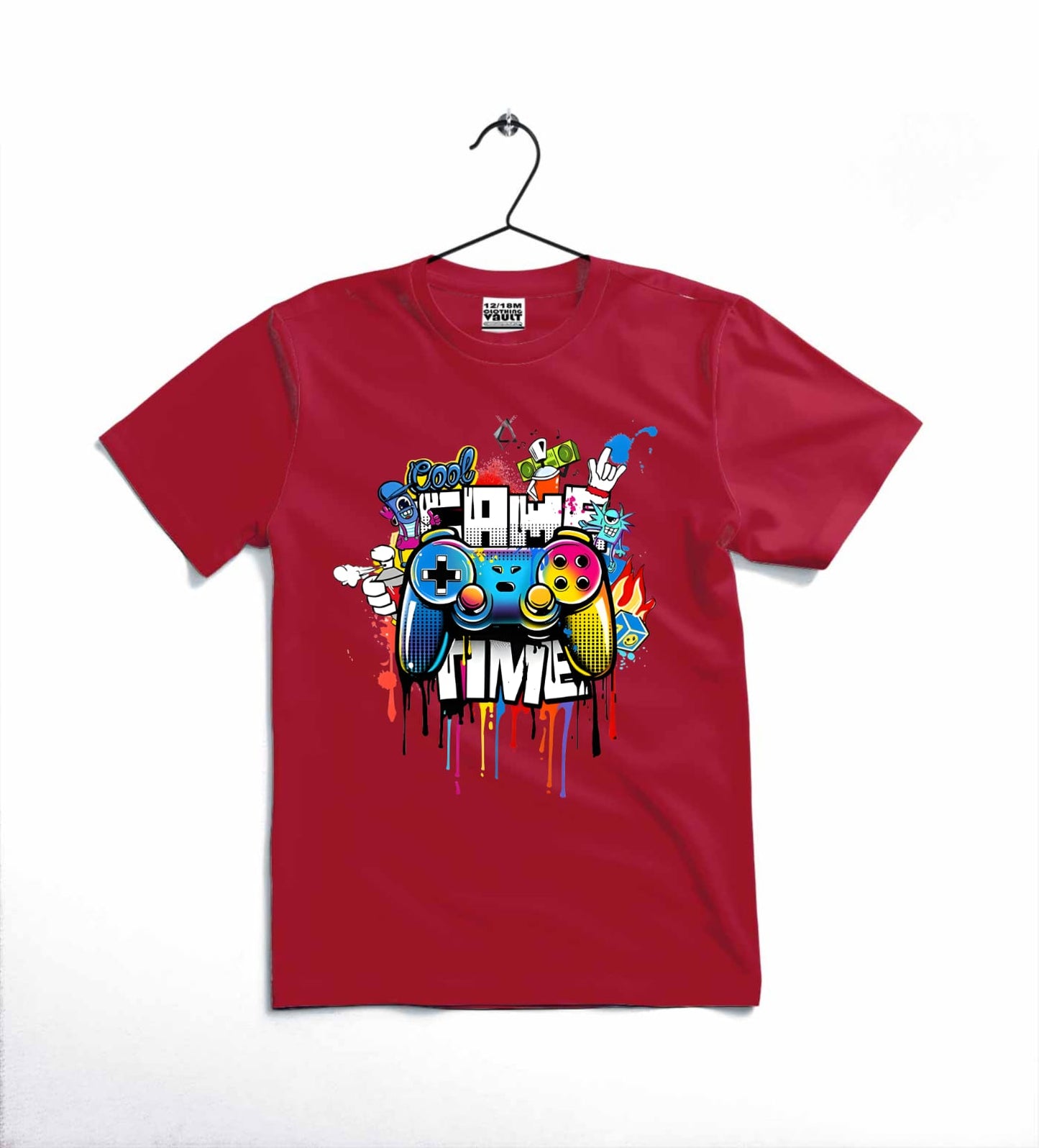 Game Time Printed Kids T Shirt Stylish Casual Comfortable Daily Wear For Boys And Girls 4-5 Year/Black