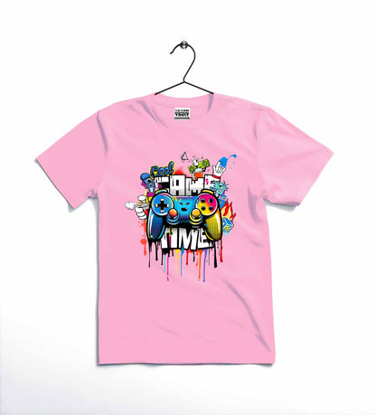 Game Time Printed Kids T Shirt Stylish Casual Comfortable Daily Wear For Boys And Girls 4-5 Year/Black