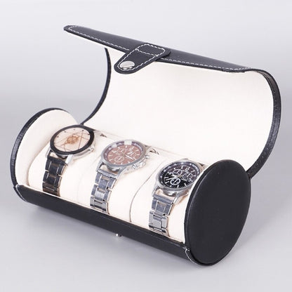 3 Slot Wristwatch Bracelet Organizer Travel Pouch Portable PU Watch Display Storage Gift Roll Case ( Random Color)